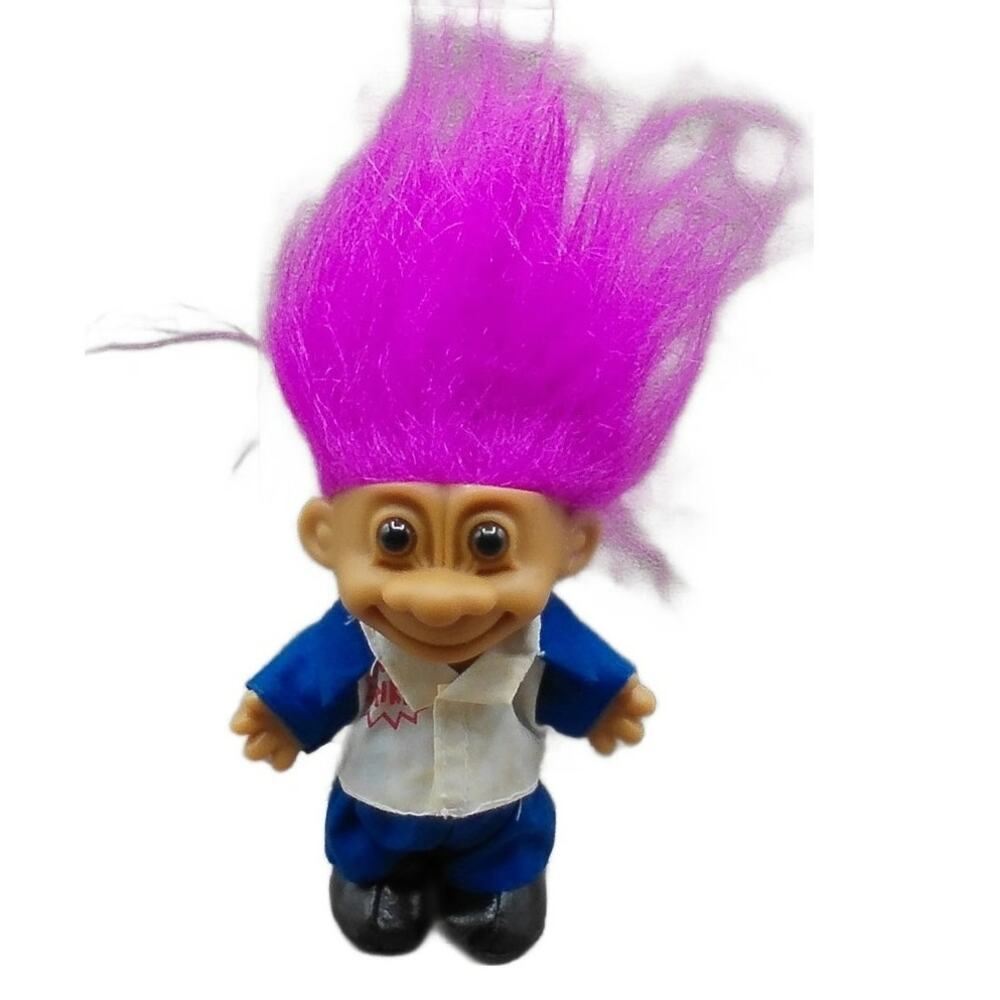 Vintage Russ Troll Pink Purple Hair Bowler I Love Bowling Outfit Strike